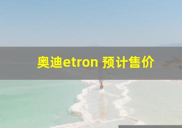 奥迪etron 预计售价